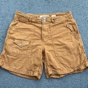 Anthropologie Cargo Shorts in Mustard Tan